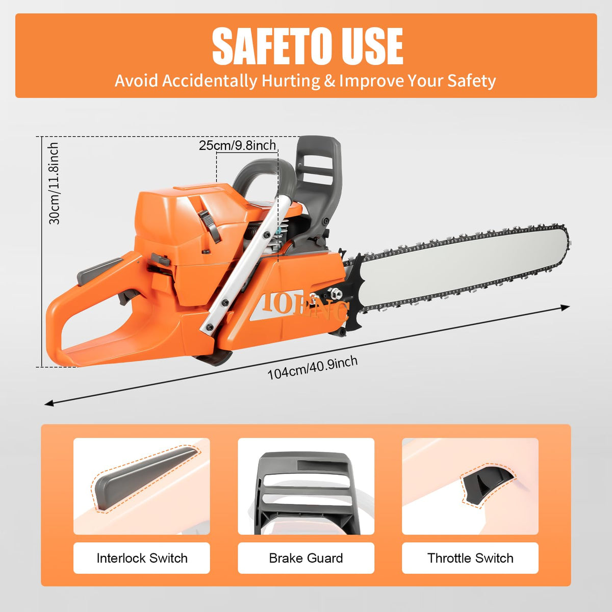 24" 72CC Gas Powered Chainsaw O287