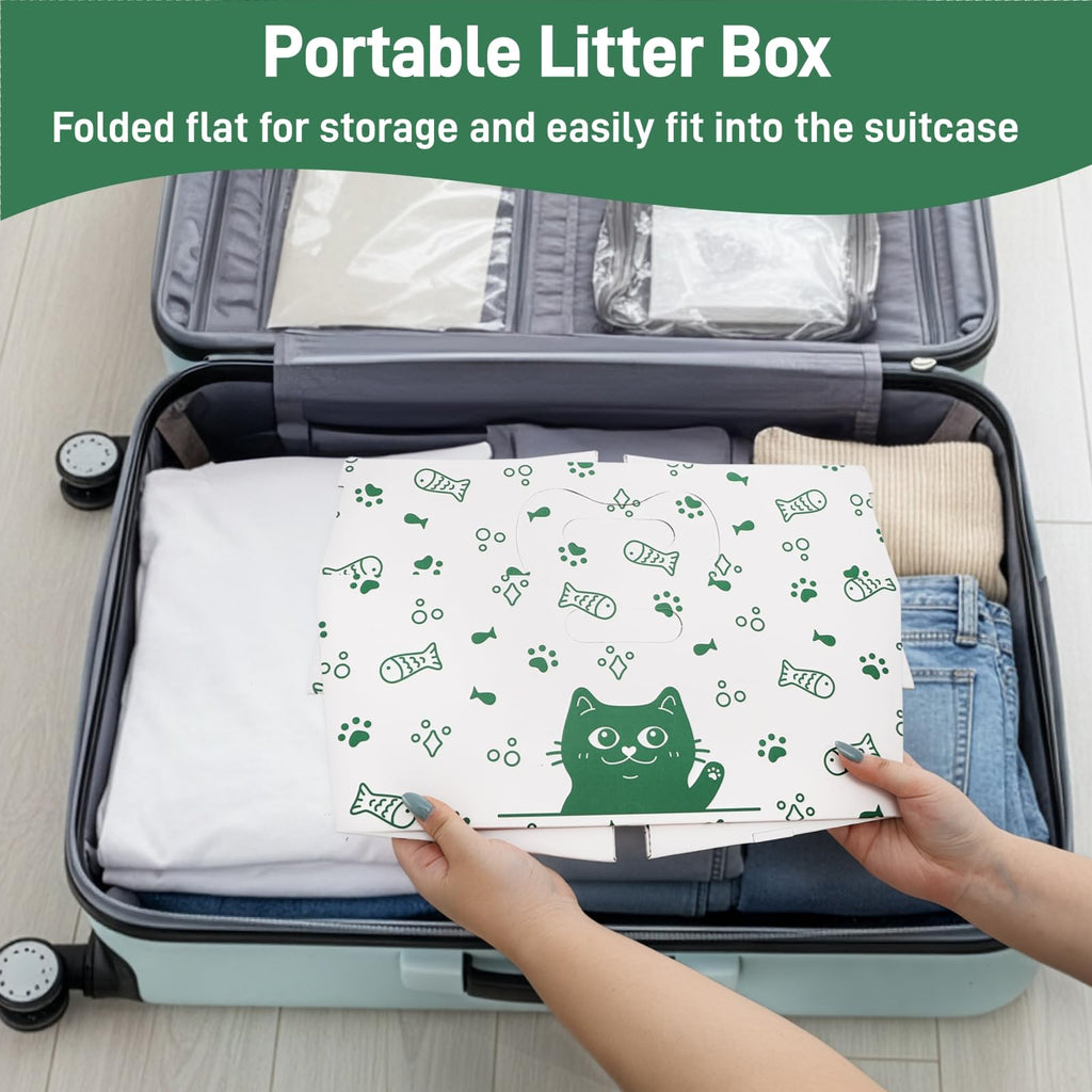 8 Pack Disposable Cat Litter Box with Scoop F878357