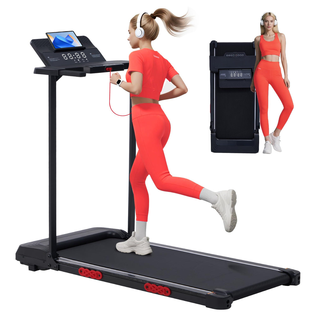 Folding Walking Pad with Handle Bar & Incline L1093