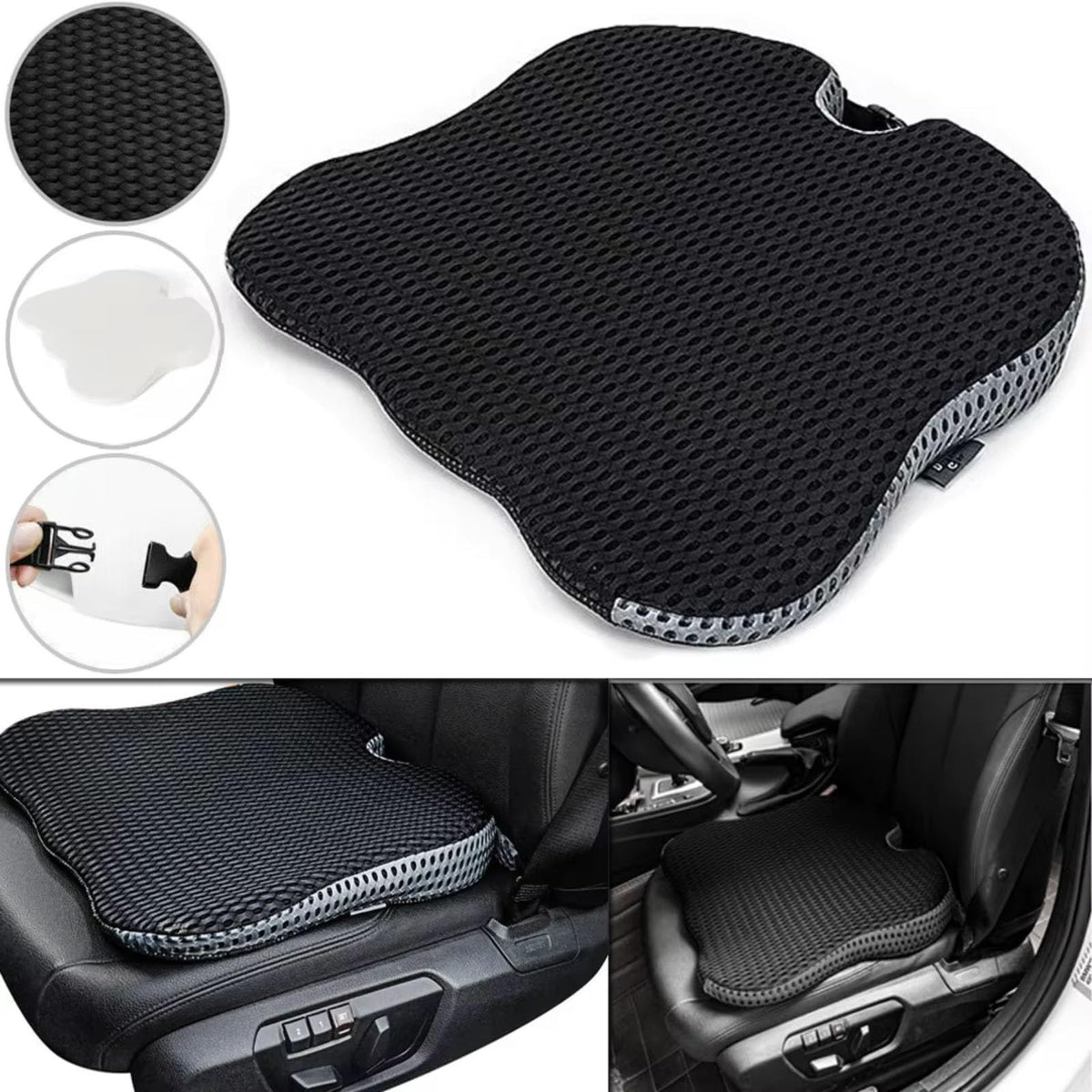 Grey Memory Foam Car Seat Booster Cushion B999