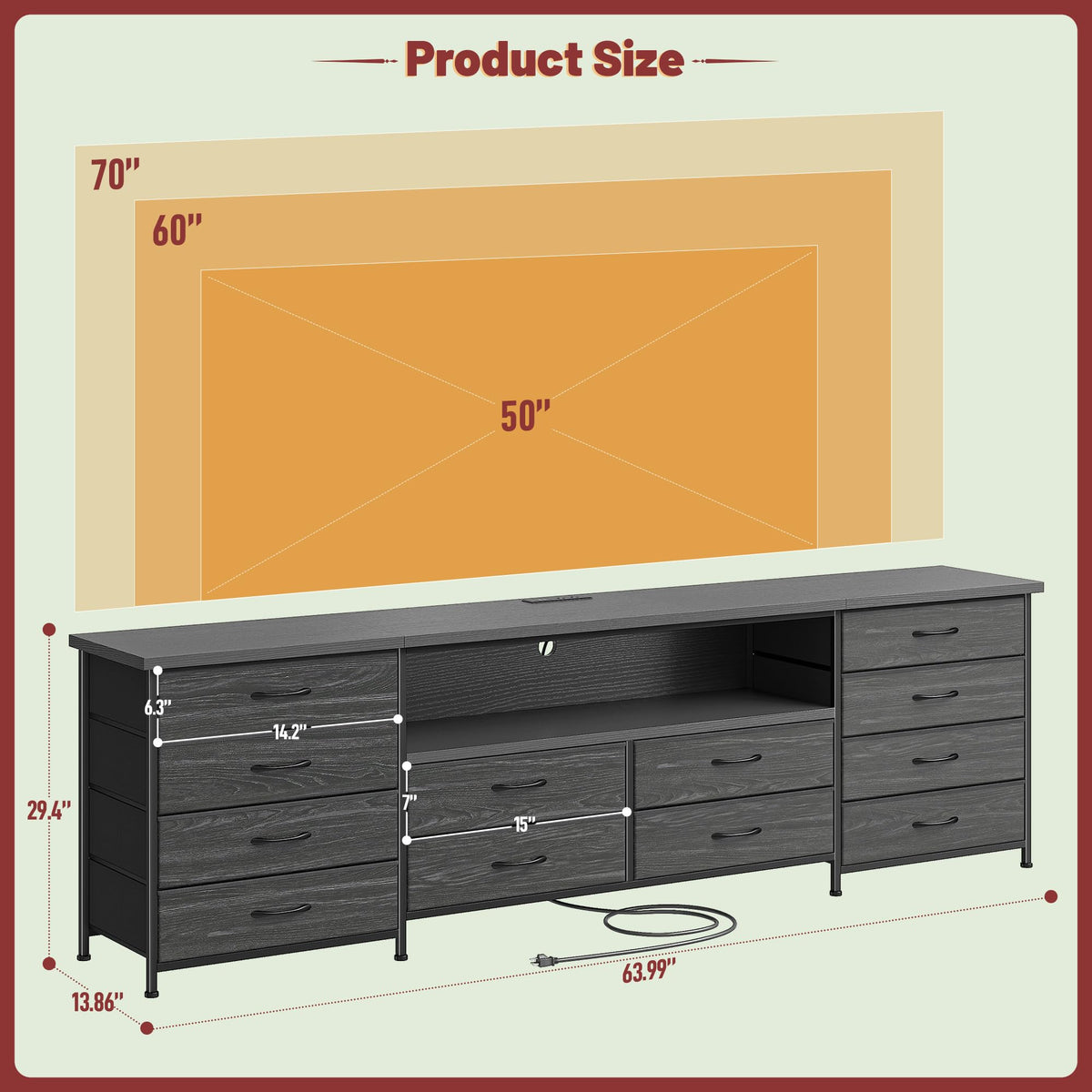 Black 12 Drawer Dresser E15866