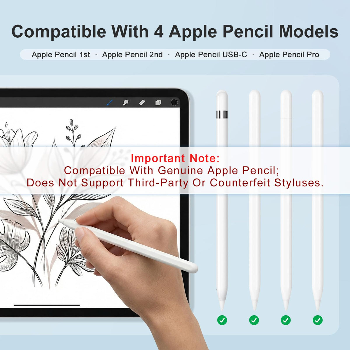 6 Pack White Pencil Tips for Apple Pencil J3905