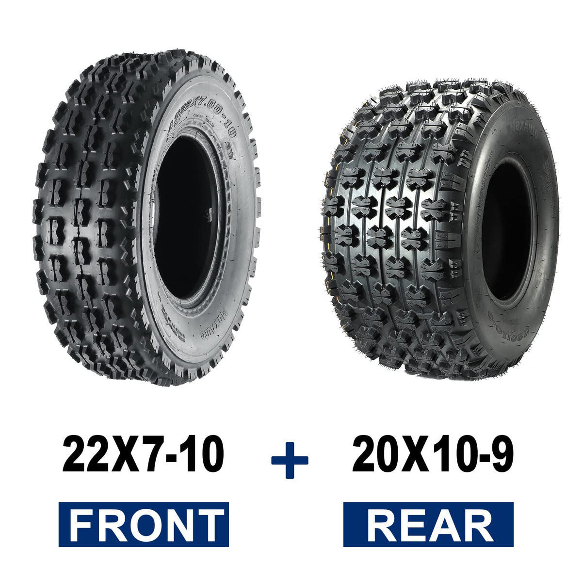 Set of 4 Sport ATV Tires 22x7-10 Front & 20x10-9 Rear 4PR Y26773