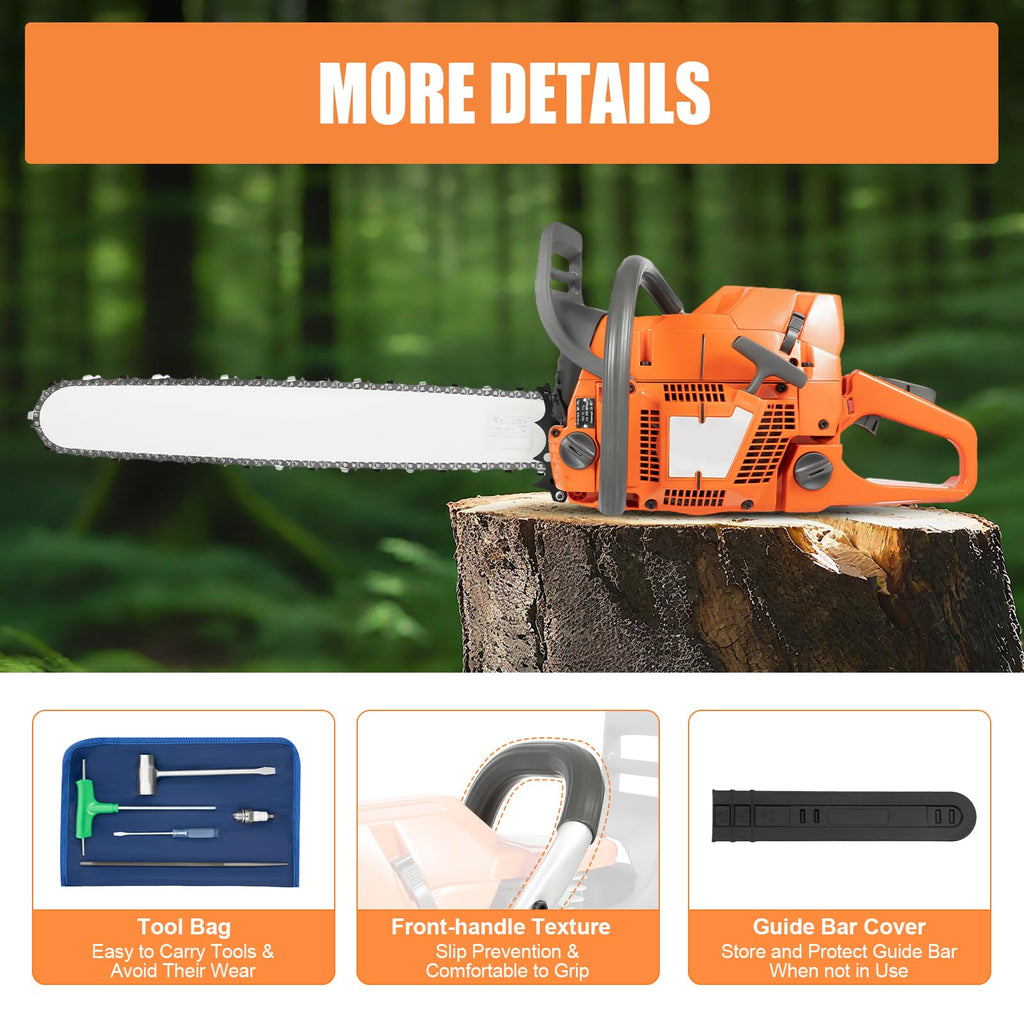 24" 72CC Gas Powered Chainsaw O287