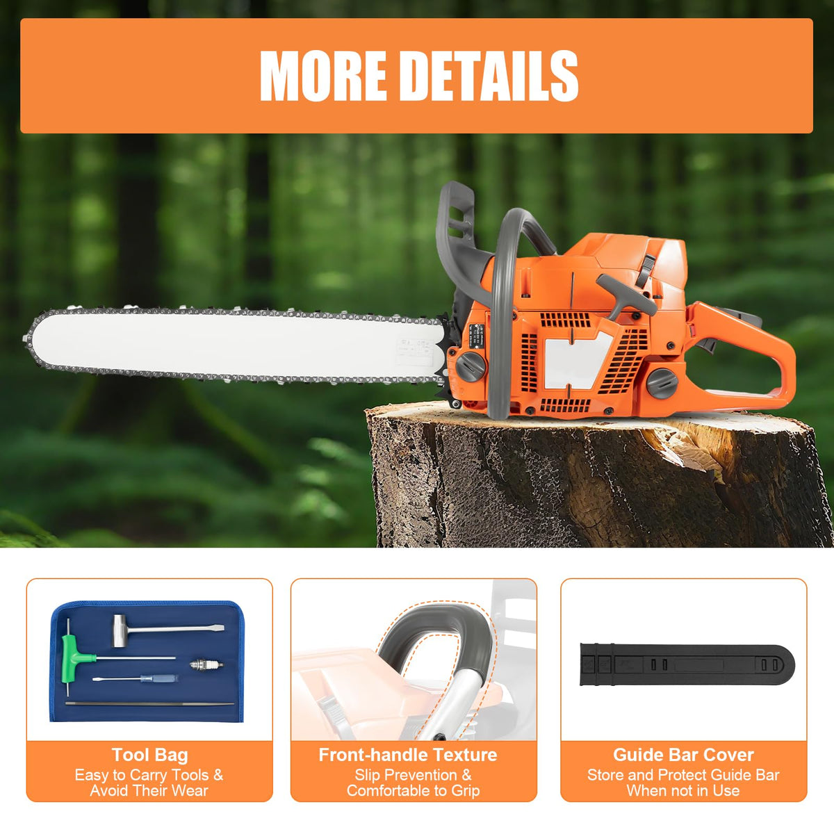 24" 72CC Gas Powered Chainsaw O287