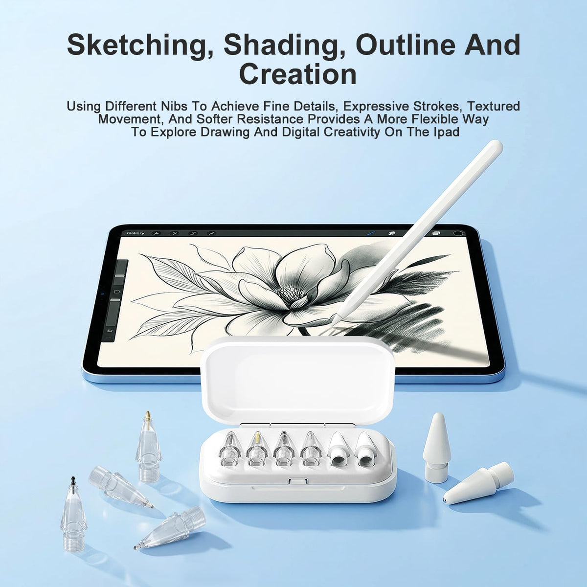 6 Pack White Pencil Tips for Apple Pencil J3905