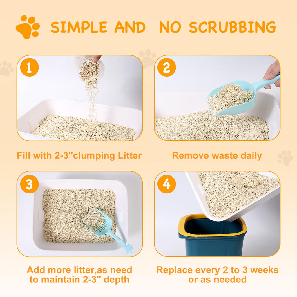 Disposable Cat Litter Boxes White Large 6-Pack G946