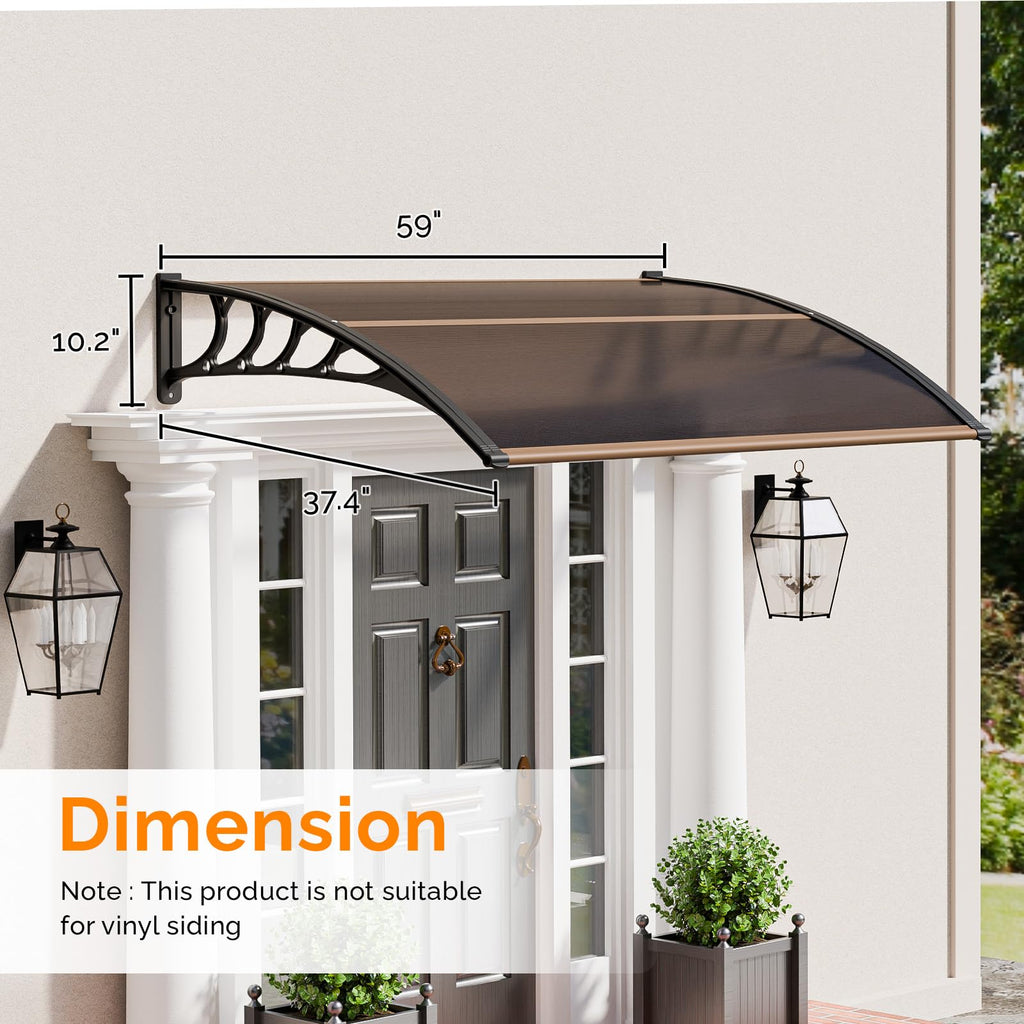 40" x 60" Polycarbonate Door Awning W13441