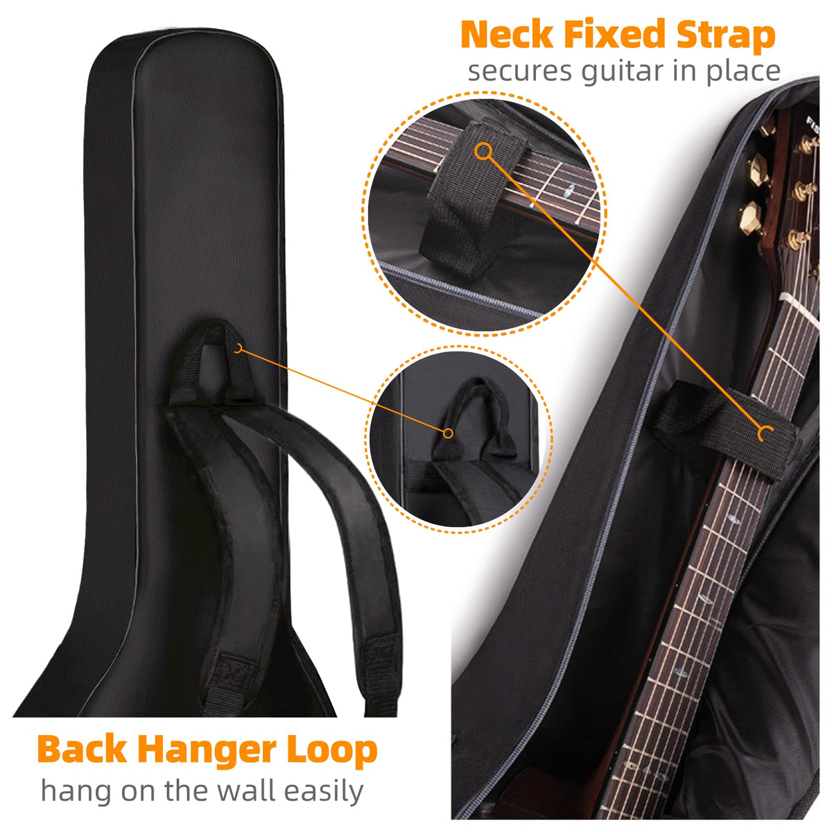 3/4 Size 36 Inch Acoustic Guitar Case Soft Padded Waterproof Gig Bag V415957