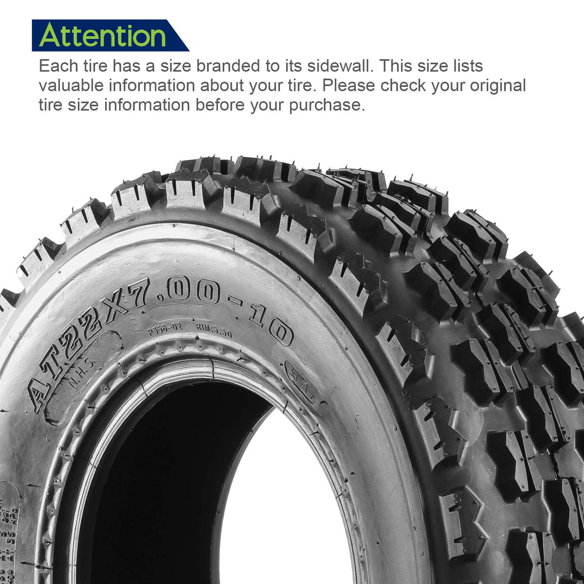 Set of 4 Sport ATV Tires 22x7-10 Front & 20x10-9 Rear 4PR Y26773