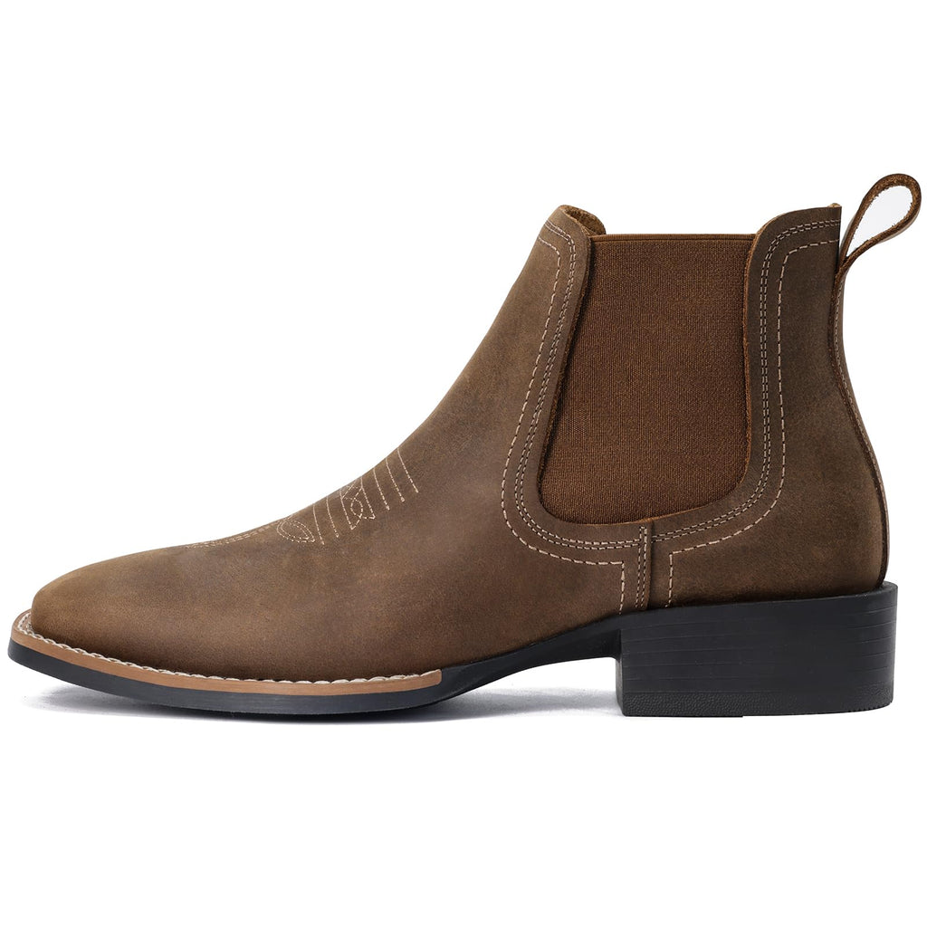 Western Cowboy Boots Square Toe Chelsea Ankle Boots M46341