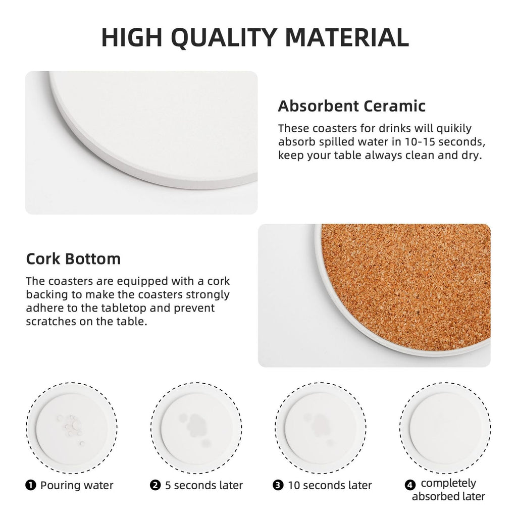 Ceramic Coasters with Holder Set of 6 D725113