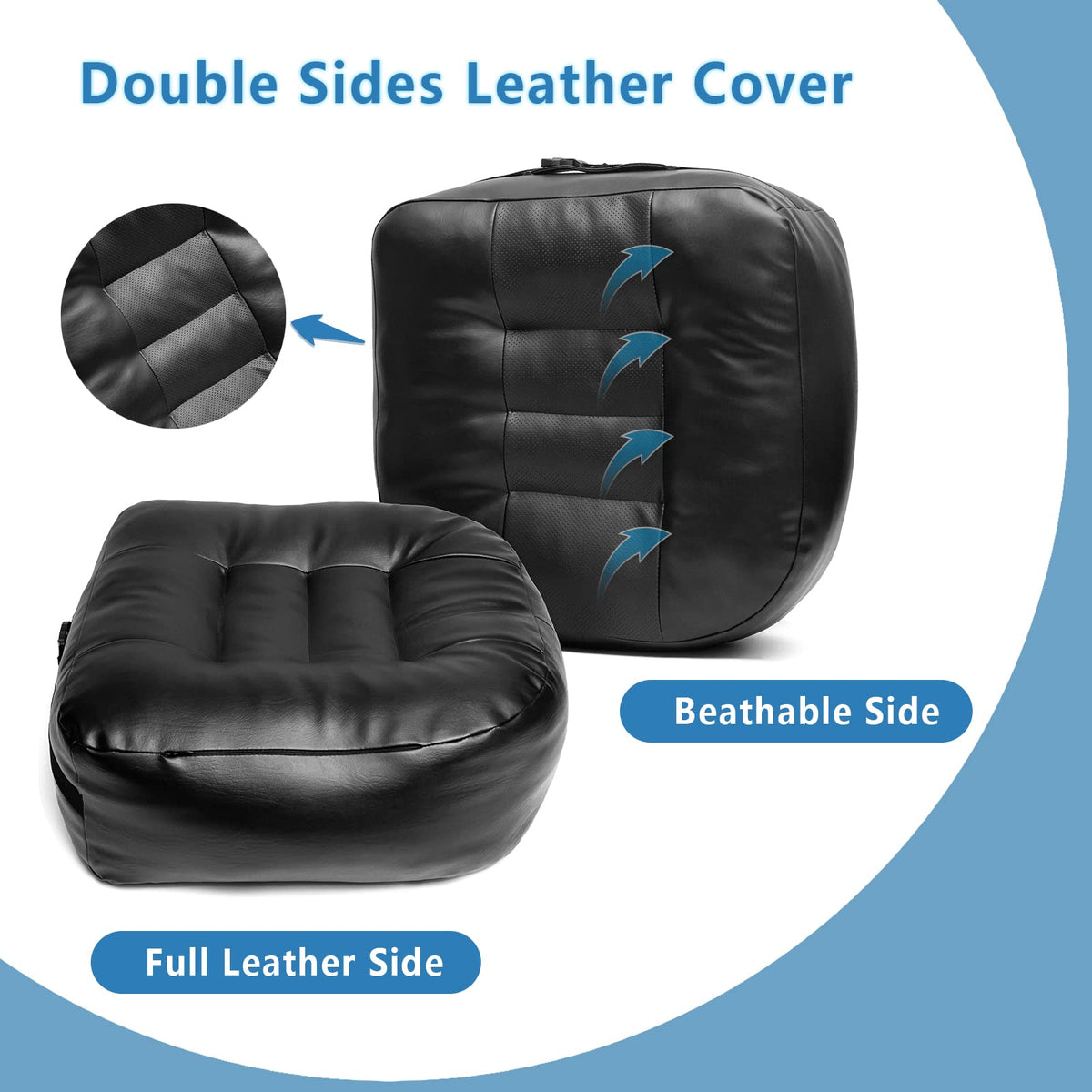 6 Inch Leather Car Booster Seat Cushion O4151