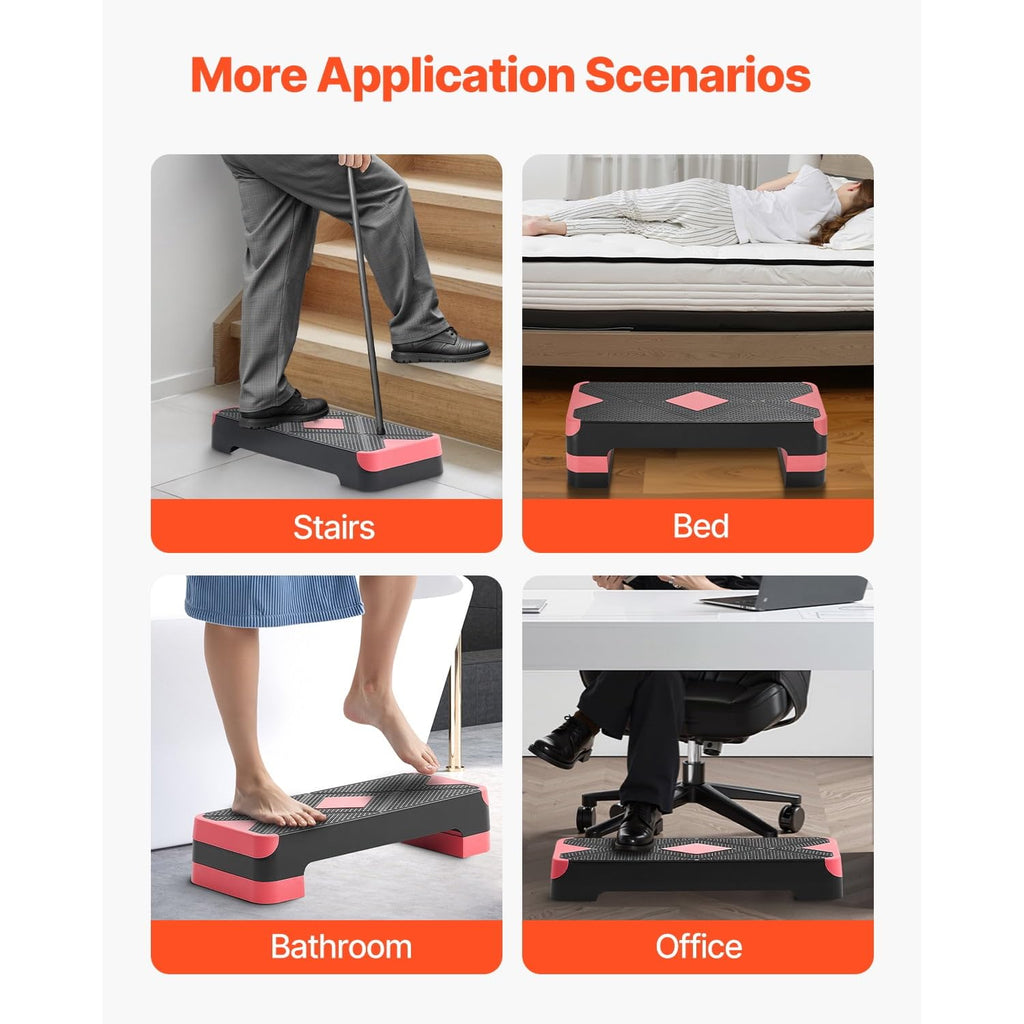Adjustable Non Slip Aerobic Step Platform with 4 Risers Y848