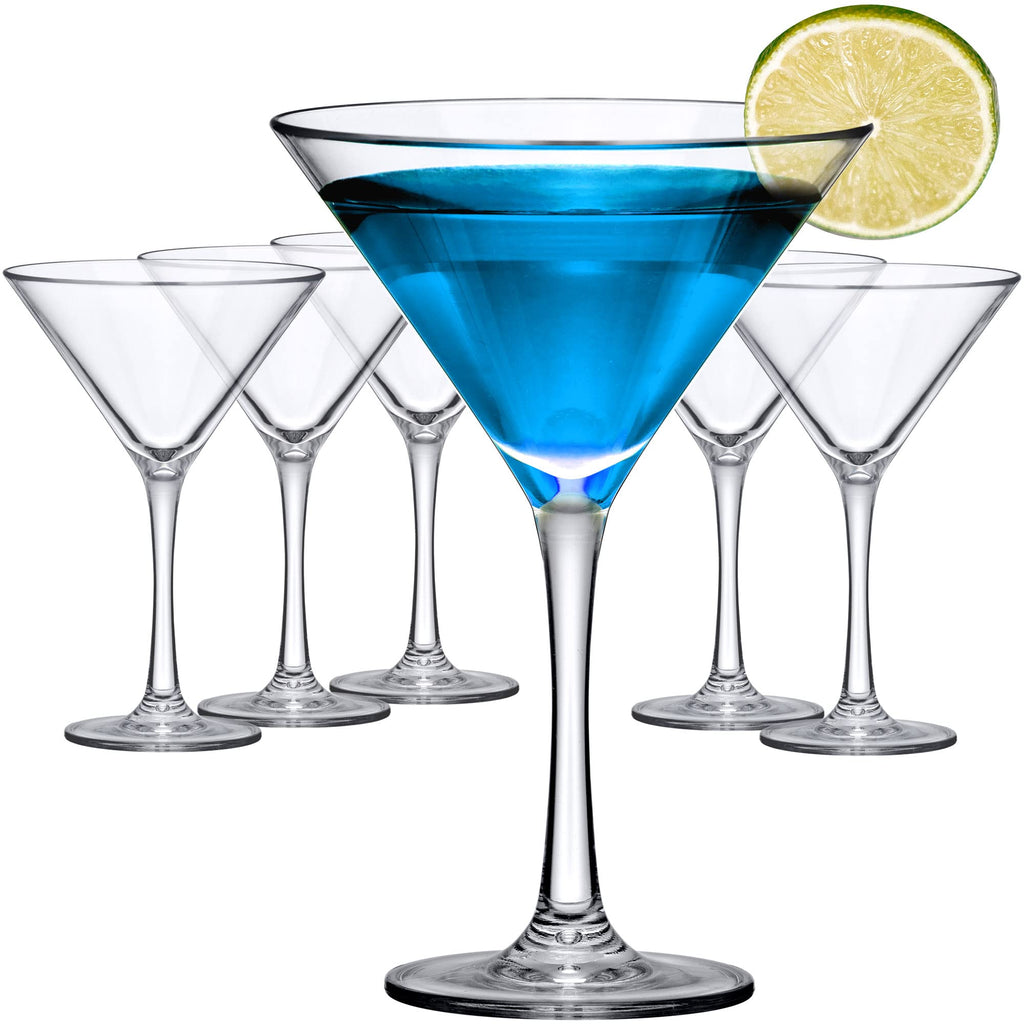10-Ounce Plastic Martini Glasses Set of 6, Reusable, BPA-Free, Shatter-Proof, Dishwasher-Safe G442