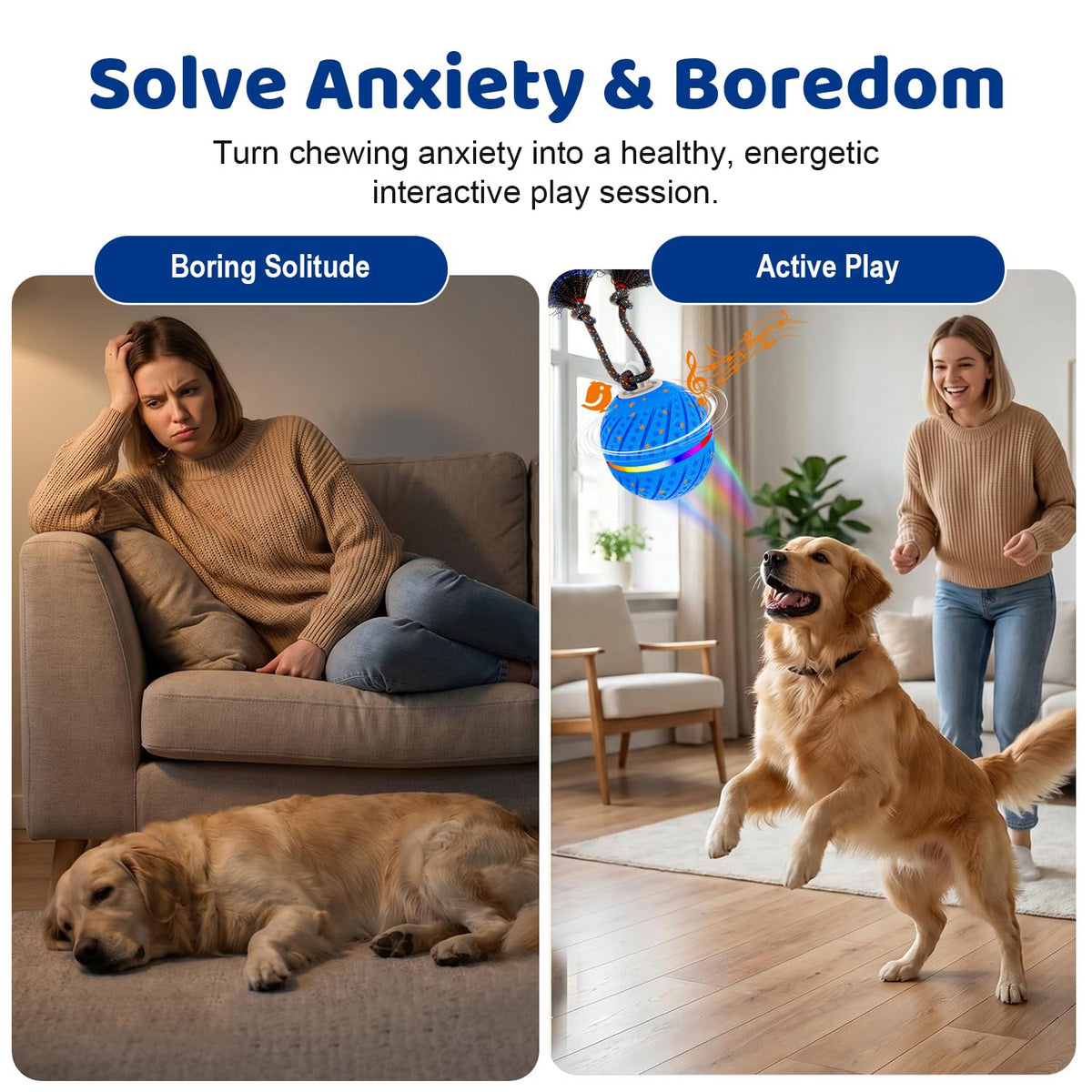 Interactive Dog Toys Ball for Aggressive Chewers T8573