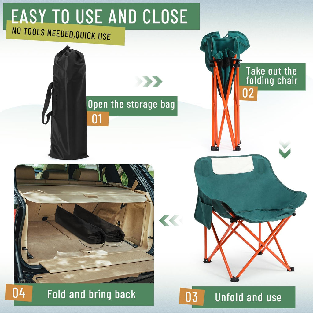 2 Pack Folding Camping Chairs I4186