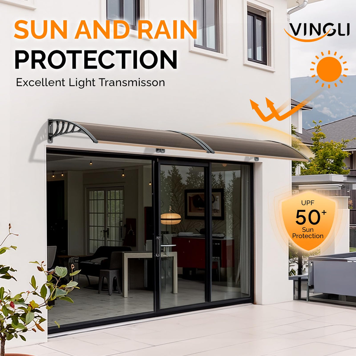 40" x 60" Polycarbonate Door Awning W13441