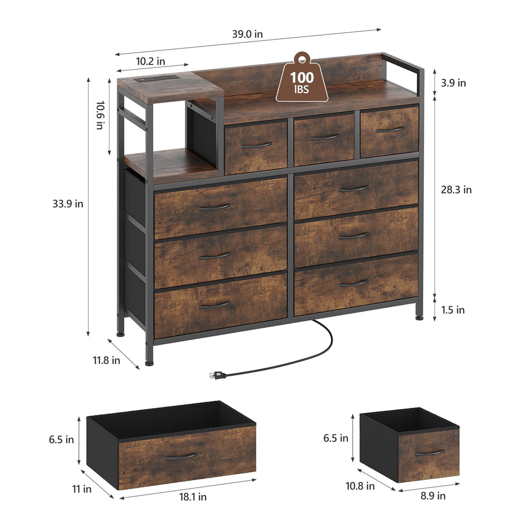 Vintage 9 Drawer TV Stand X303177