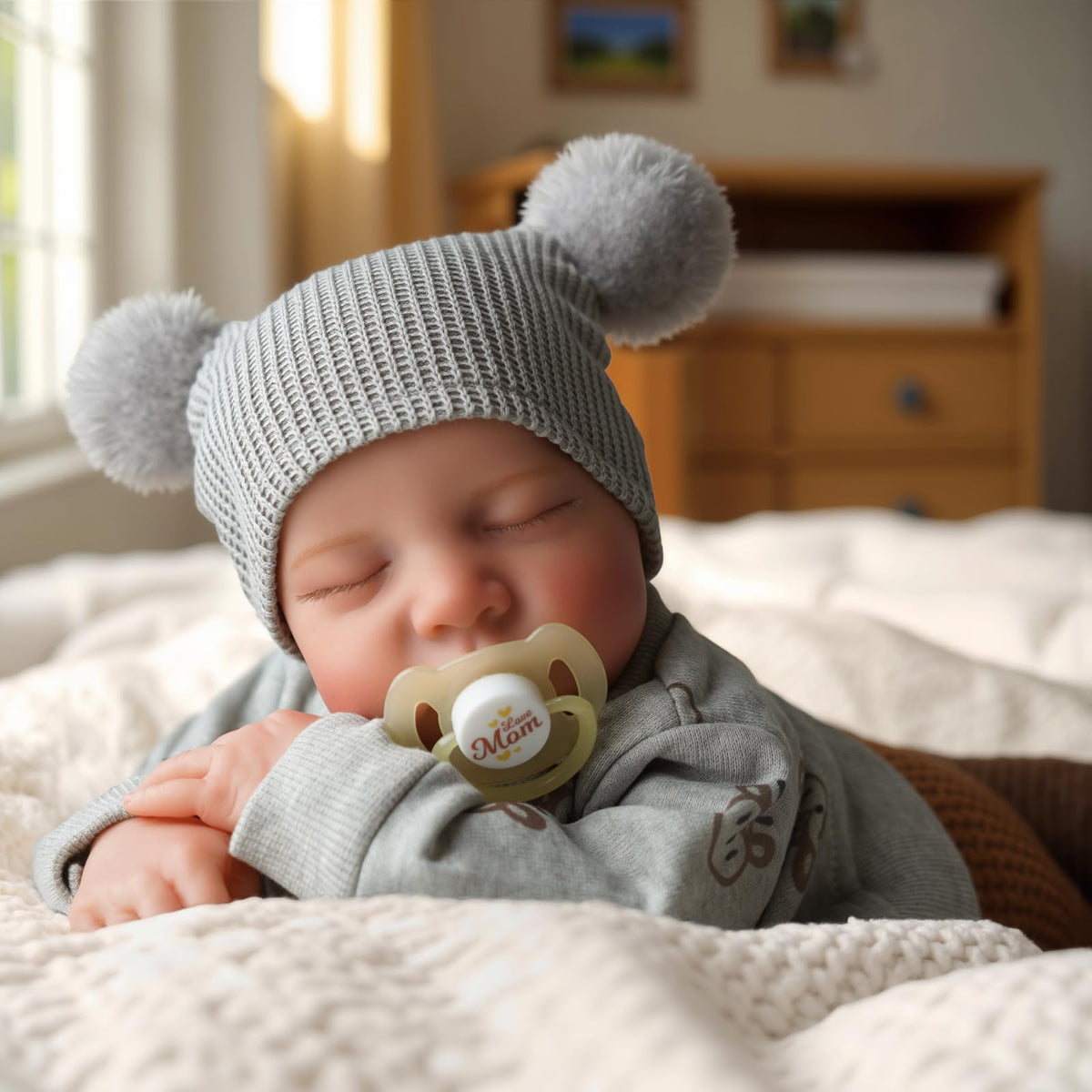 20 Inch Full Vinyl Closed-Eye Newborn Baby Doll Q95418