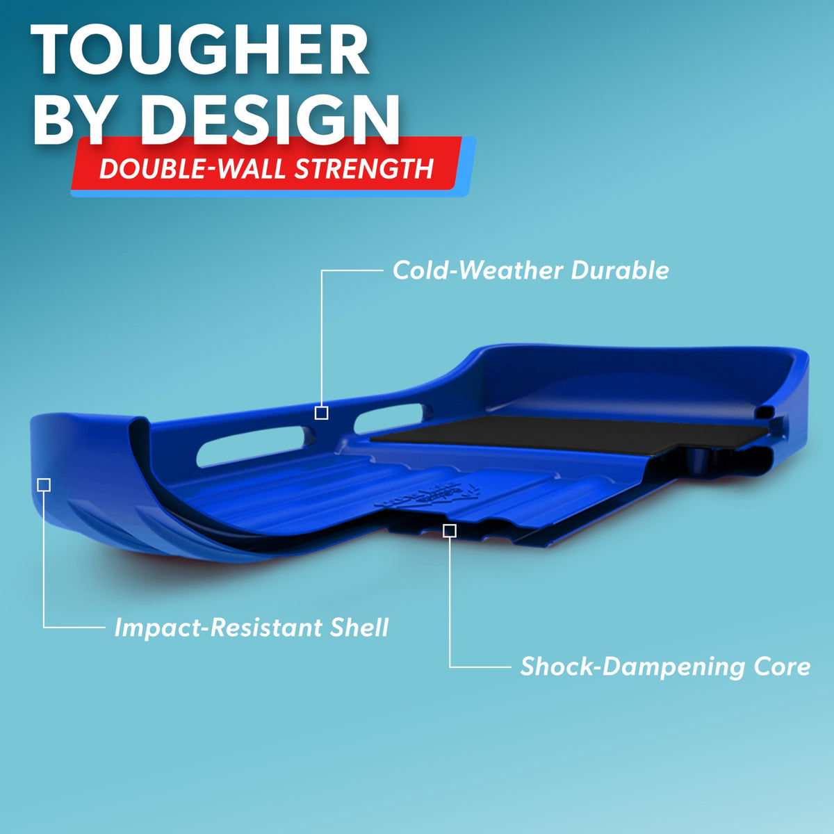 2 Person Snow Sled with Pull Strap and Padded Seat J9001