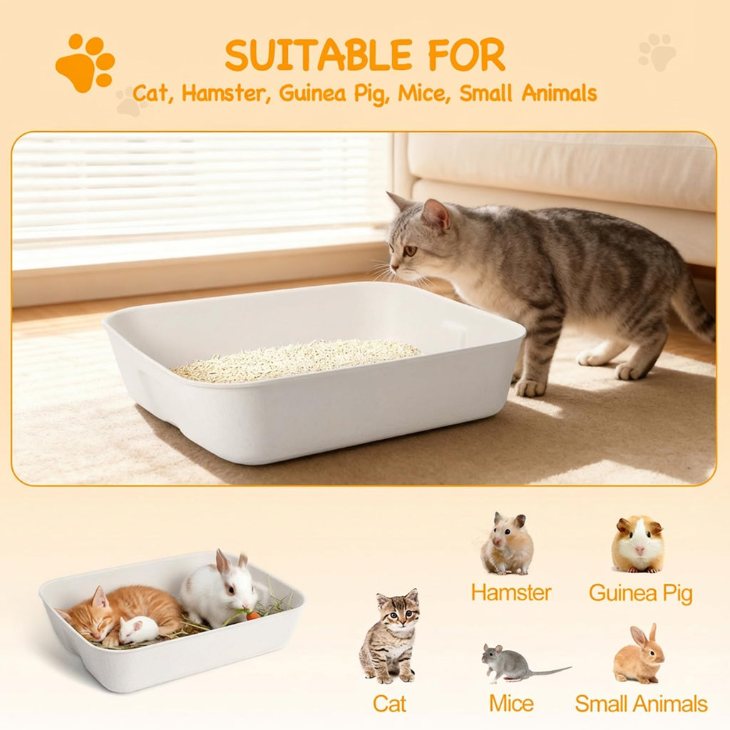 Disposable Cat Litter Boxes White Large 6-Pack G946