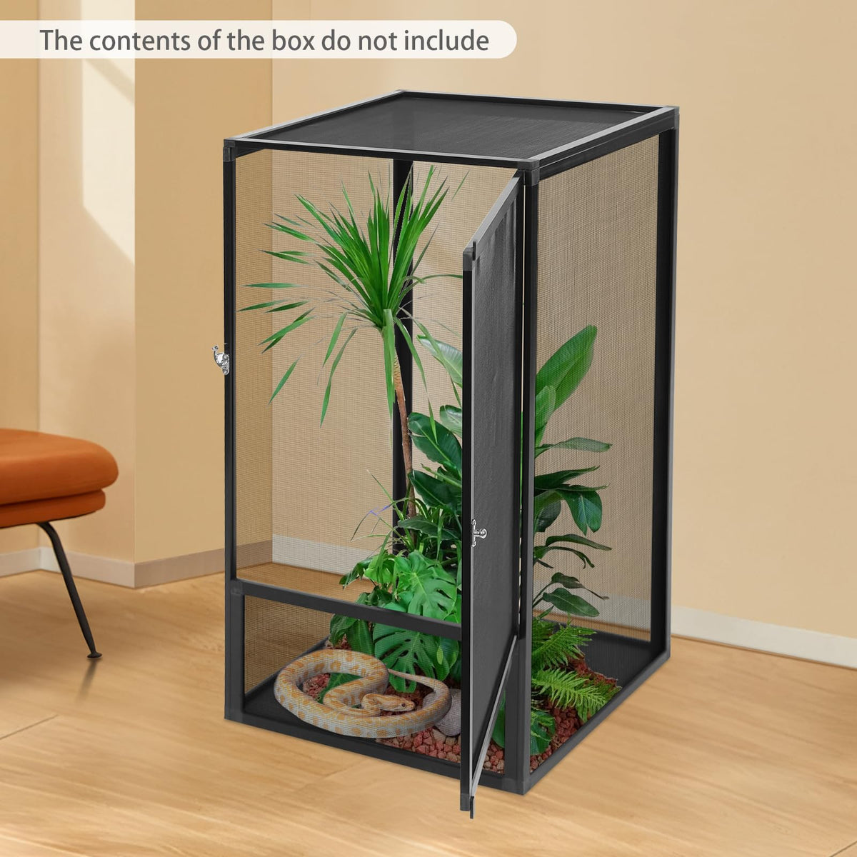 17.7x17.7x31.5 inch Aluminum Alloy Mesh Reptile Terrarium U71665