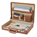 Brown Leather Briefcase with Lock for 16 Inch Laptop O96699