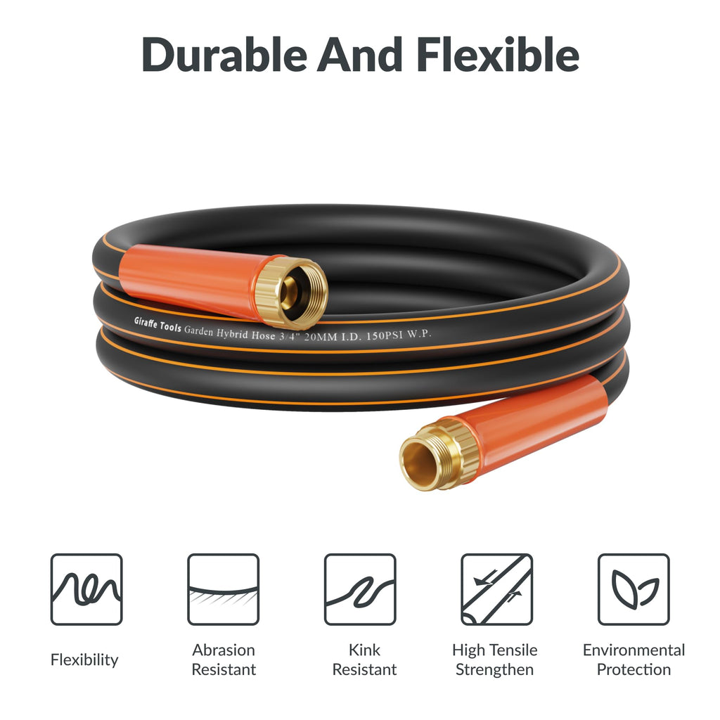 Garden Hose 25ft x 3/4" Heavy Duty Hybrid Lightweight R933