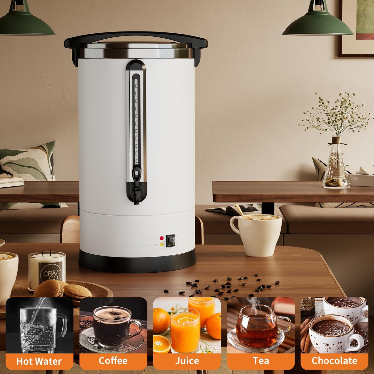 80-Cup Stainless Steel Commercial Coffee Urn U86222