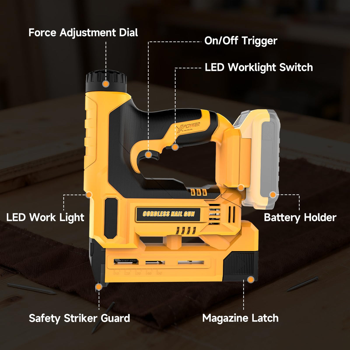 Cordless 2-in-1 18 Gauge Brad Nailer/Staple Gun V7960
