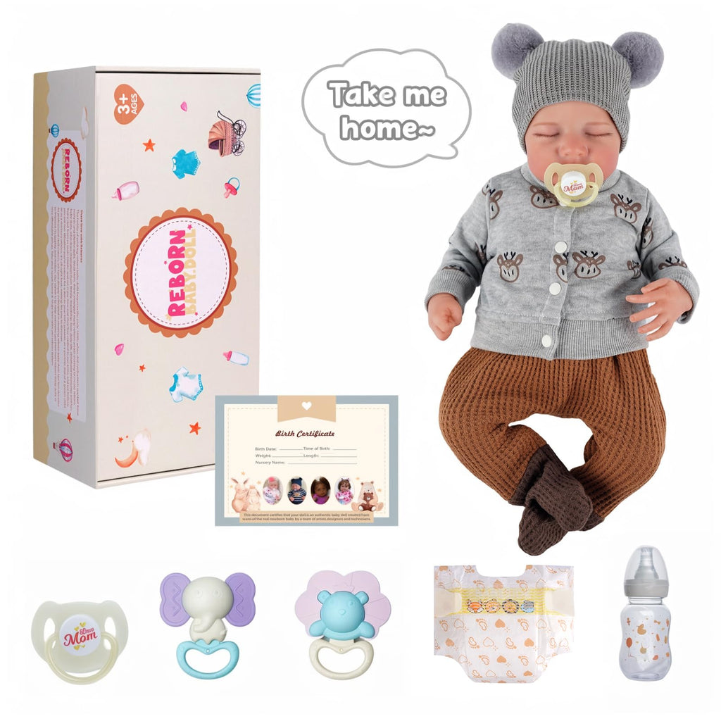 20 Inch Full Vinyl Closed-Eye Newborn Baby Doll Q95418