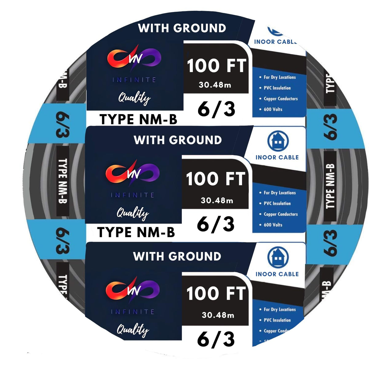 Black 100 Ft Non-Metallic Sheathed Cable Y40005