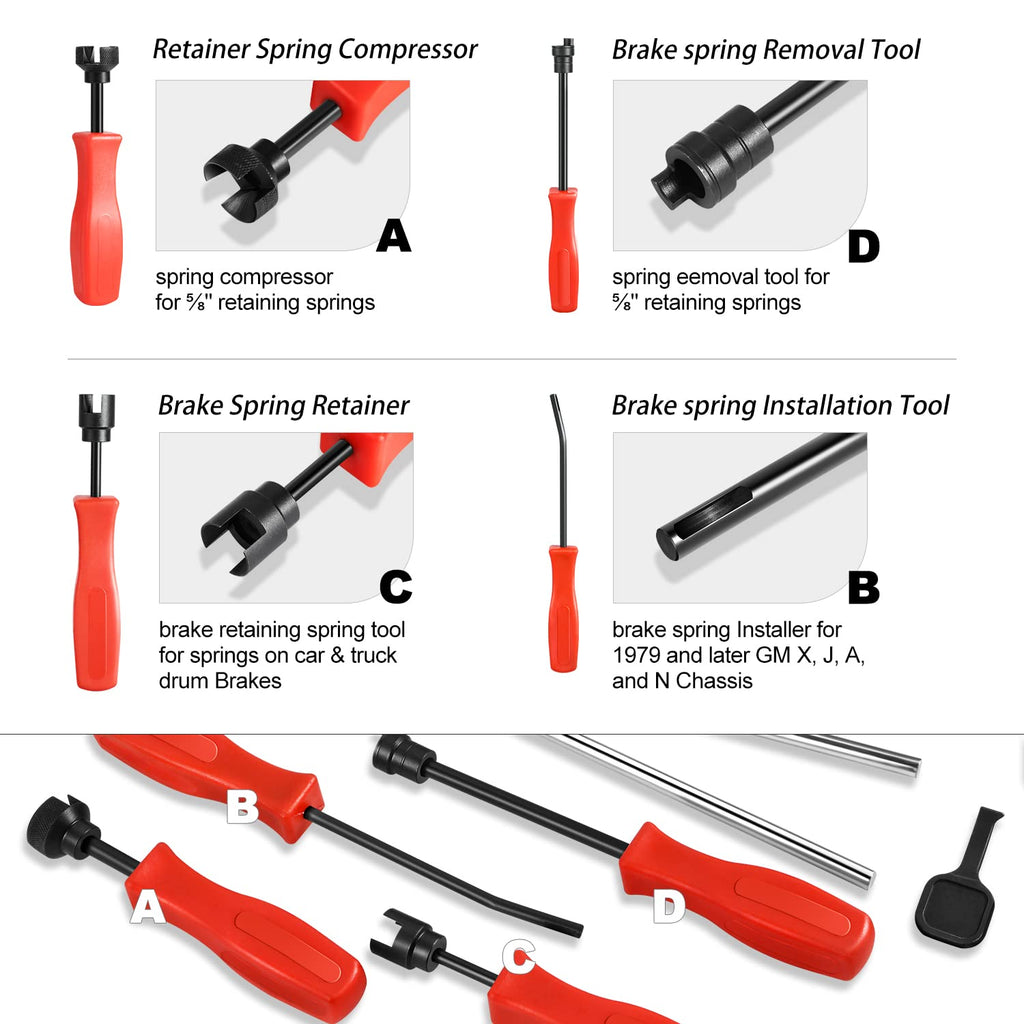 8 Pcs Brake Service Kit with Carrying Case D7824
