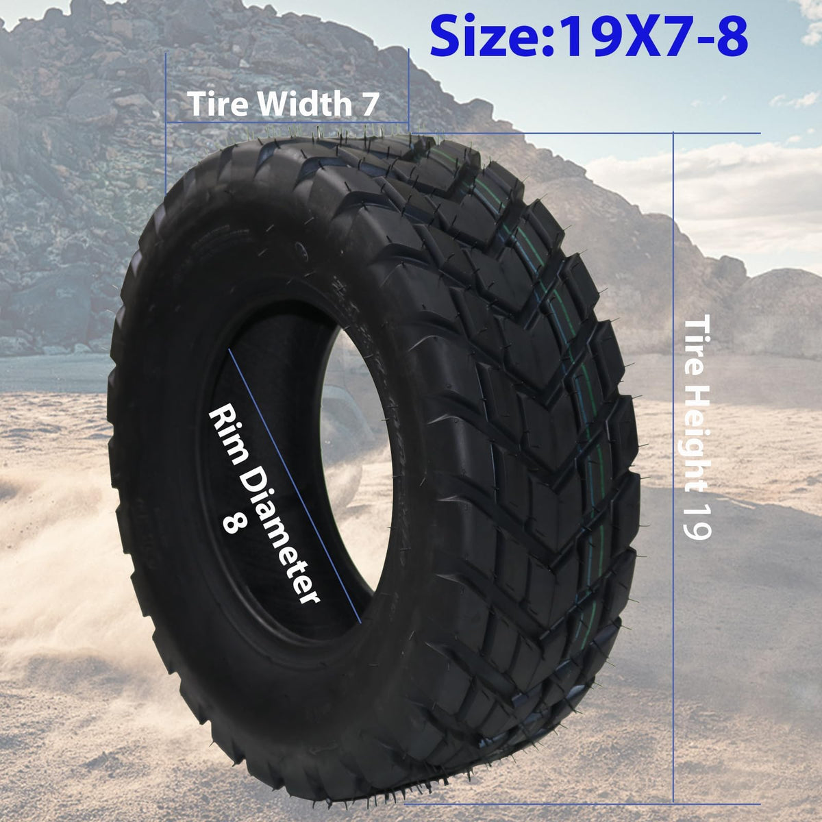 Set of 2 Off-Road 19x7-8 ATV/UTV Tires B95169