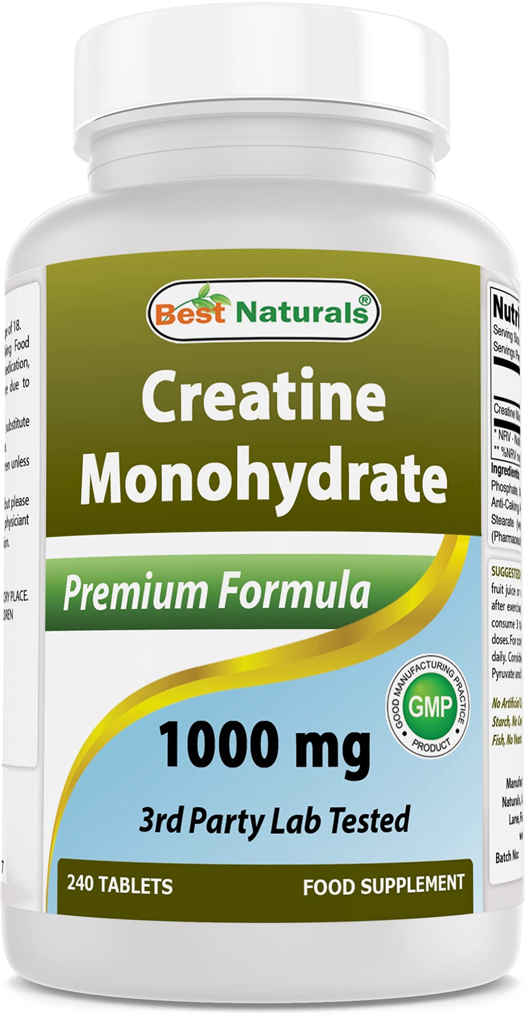 Creatine Monohydrate 1000 mg 240 Tablets I656
