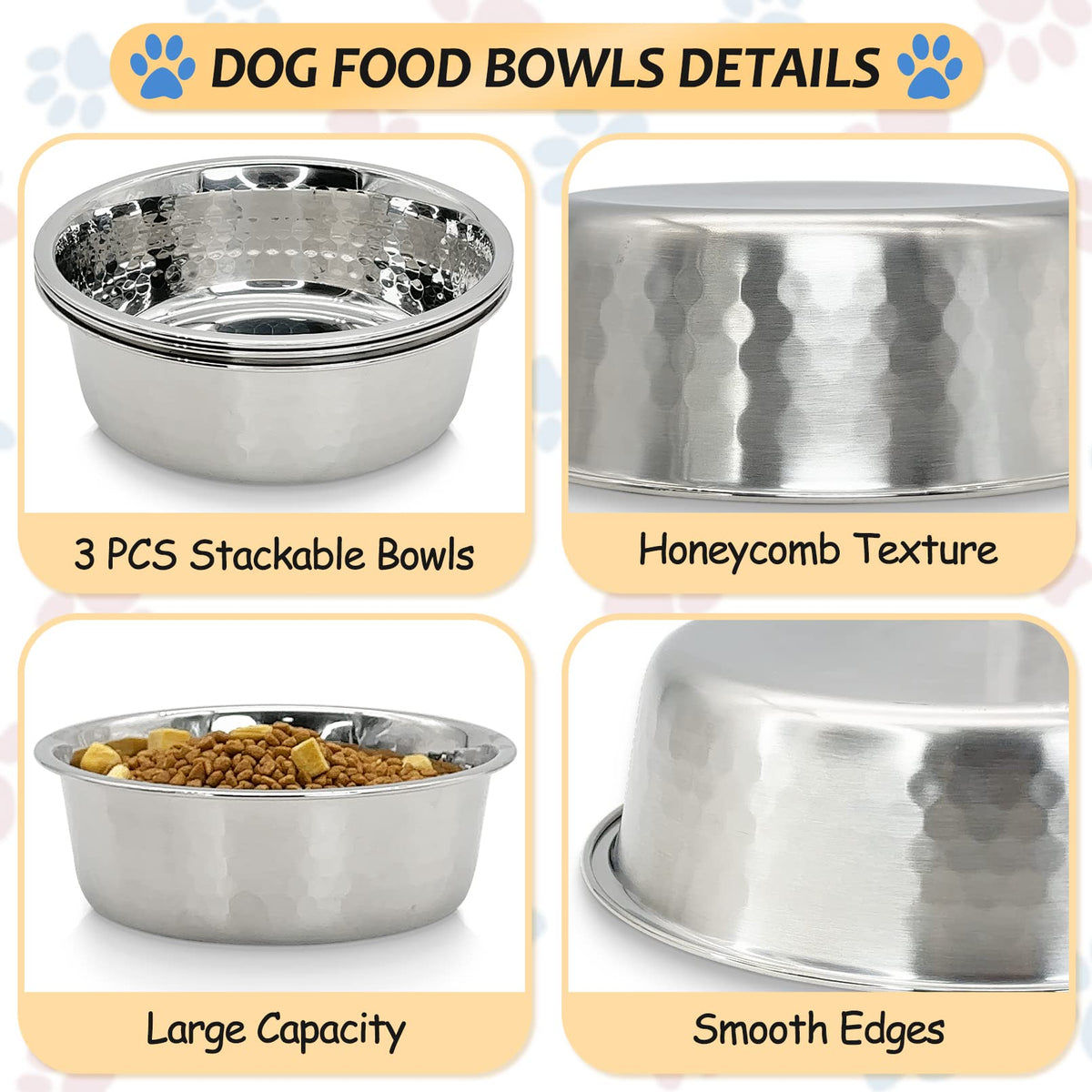3 Pack Stainless Steel Cat Bowls T88531