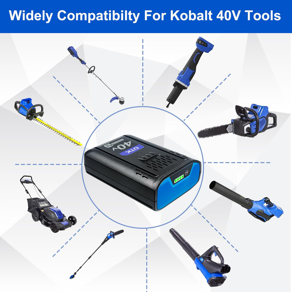 40V 6200mAh Cordless Power Tool Battery 2 Packs C2728