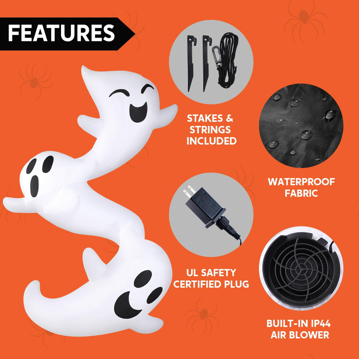8ft Light Up Inflatable Ghosts R6758