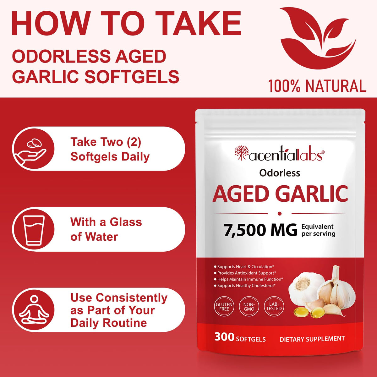 500mg Odorless Garlic Softgels B43138