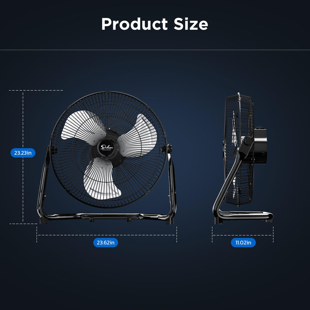20 Inch 3-Speed High Velocity Metal Industrial Floor Fan P7388