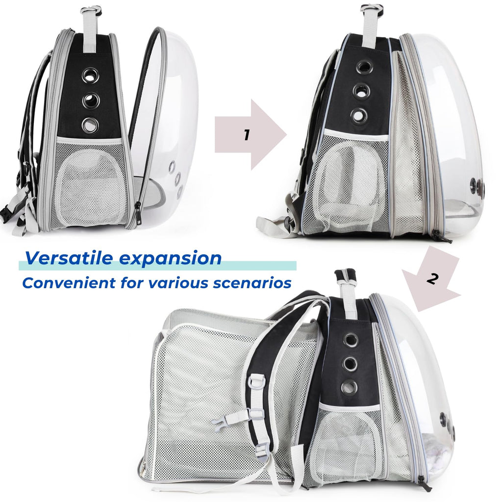 Expandable Cat Backpack with Mini Fan O850285