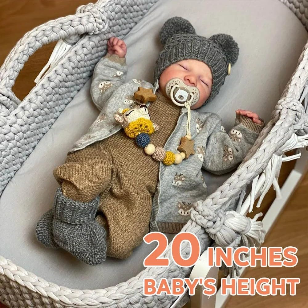 20 Inch Full Vinyl Closed-Eye Newborn Baby Doll Q95418