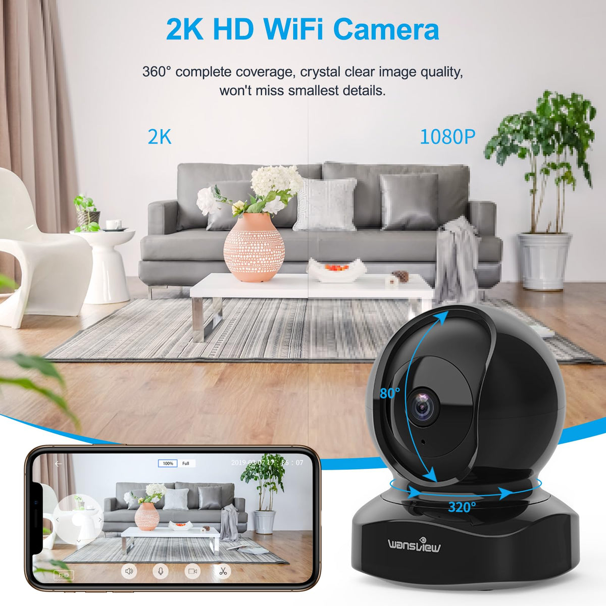 2K Indoor Pet Cameras T49734