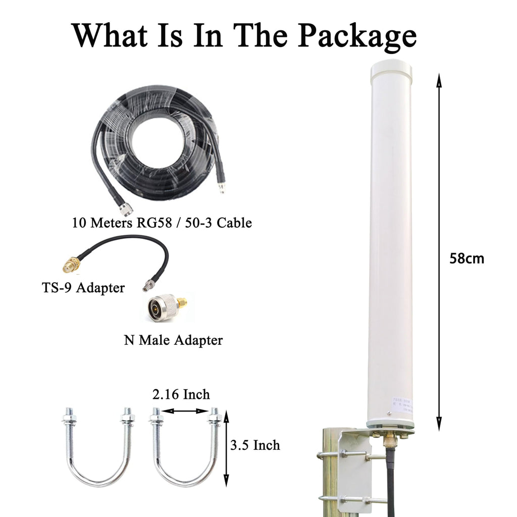 5G 4G LTE Omni-Directional Antenna 698-3800MHz 12dBi I51740