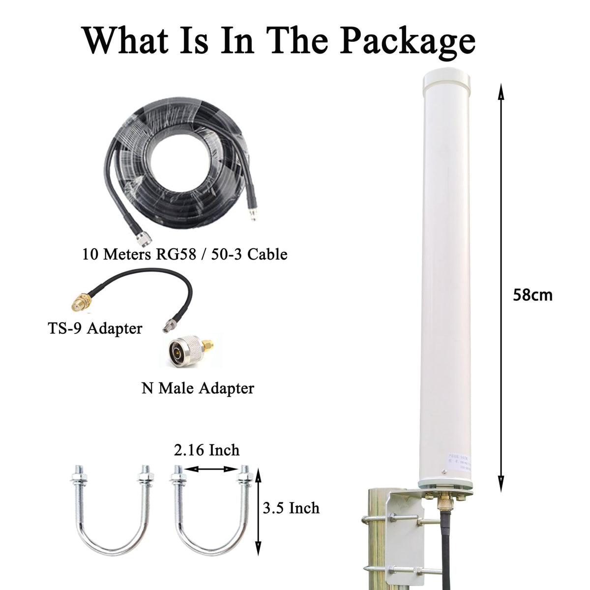 5G 4G LTE Omni-Directional Antenna 698-3800MHz 12dBi I51740