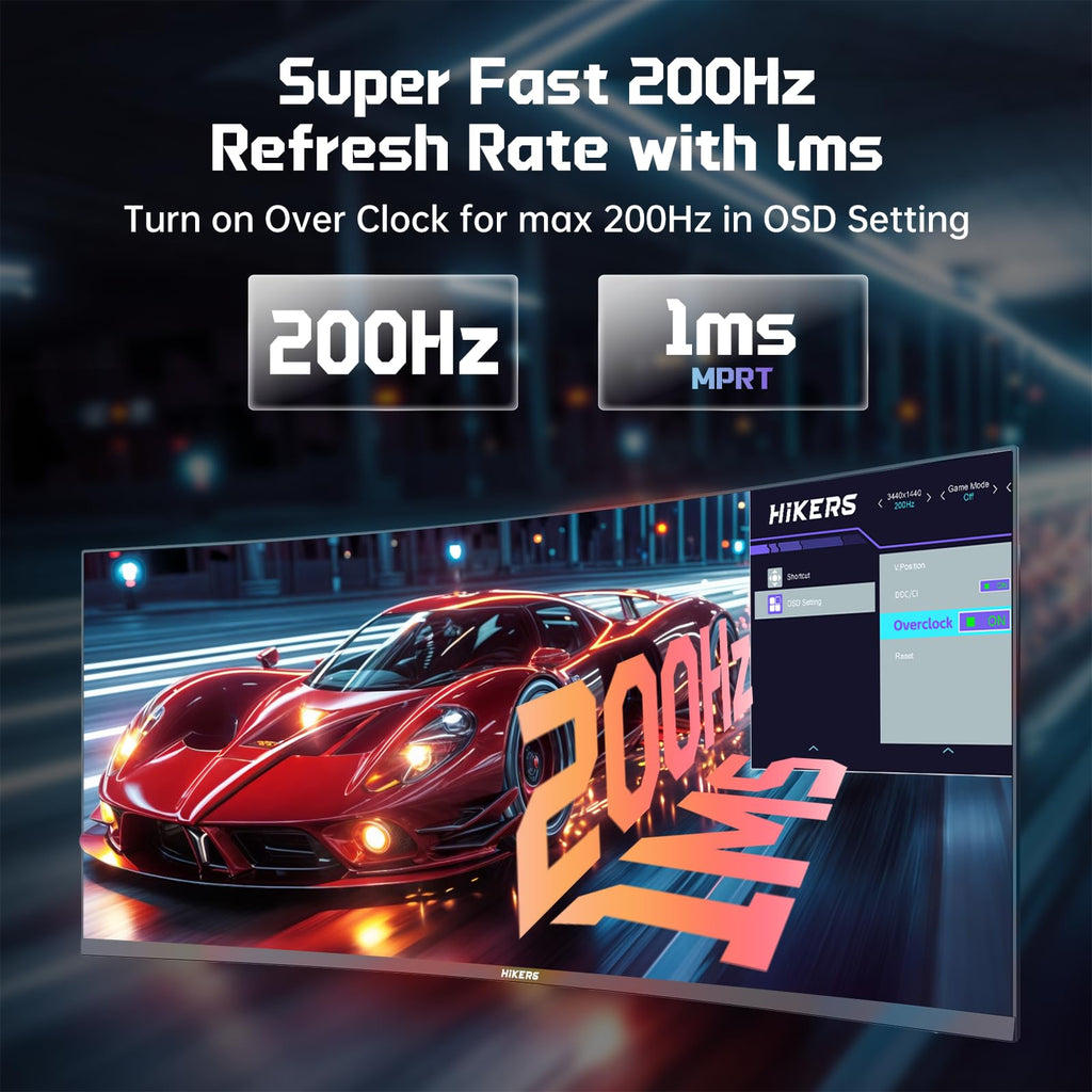 34 Inch Curved Gaming Monitor UWQHD 200Hz D882684
