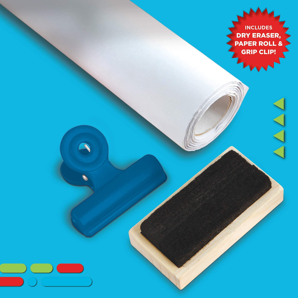 3-in-1 Tabletop Dry Erase Chalkboard Art Easel with Paper Roll P389