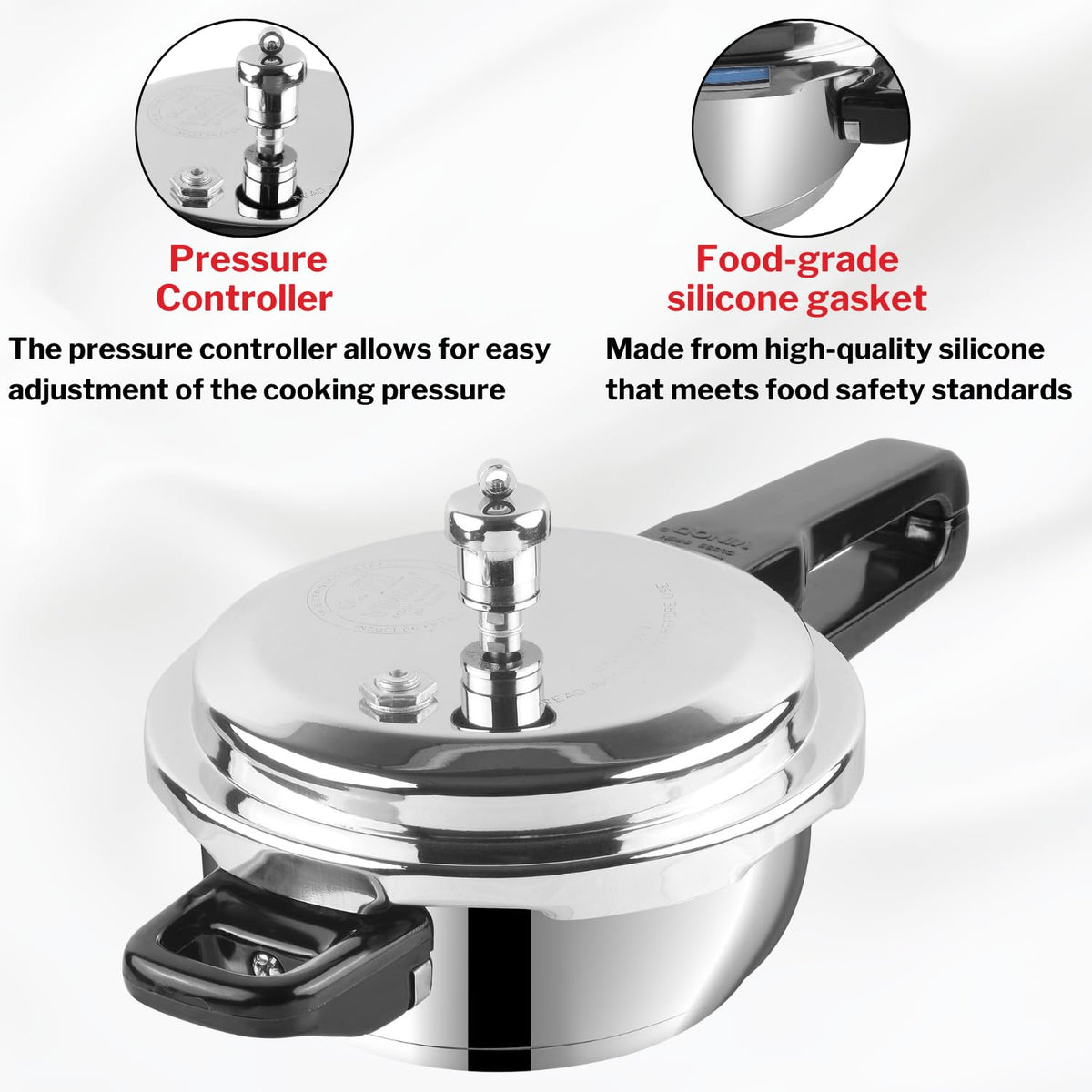 Stainless Steel 3 Litres Pressure Pan with Lid L956