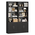 Double Wide Bookshelf and Bookcase with Doors Y4688